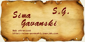 Sima Gavanski vizit kartica